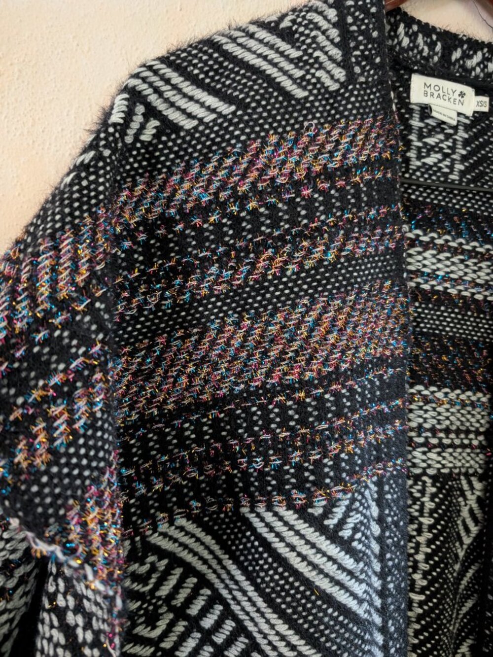 Anthropologie Molly Bracken Sally geo print cardigan / poncho (size XS/S) - Picture 3 of 6